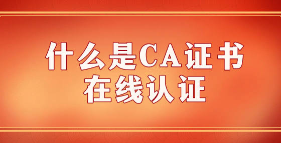 什么是CA證書在線認(rèn)證?