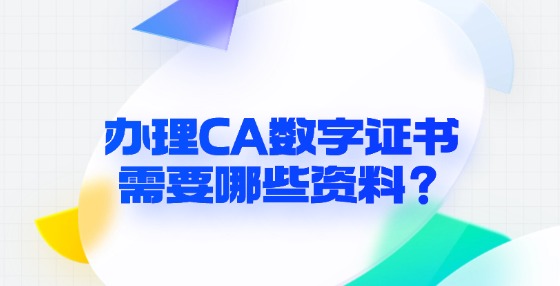 辦理CA數(shù)字證書需要哪些資料？