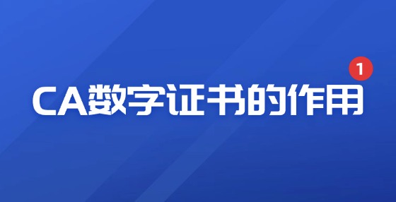 CA數(shù)字證書的作用